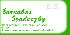 barnabas szadeczky business card