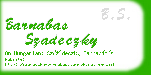 barnabas szadeczky business card